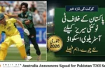 Australia Announce 17-Player Squad for Pakistan T20I Series in Lahore