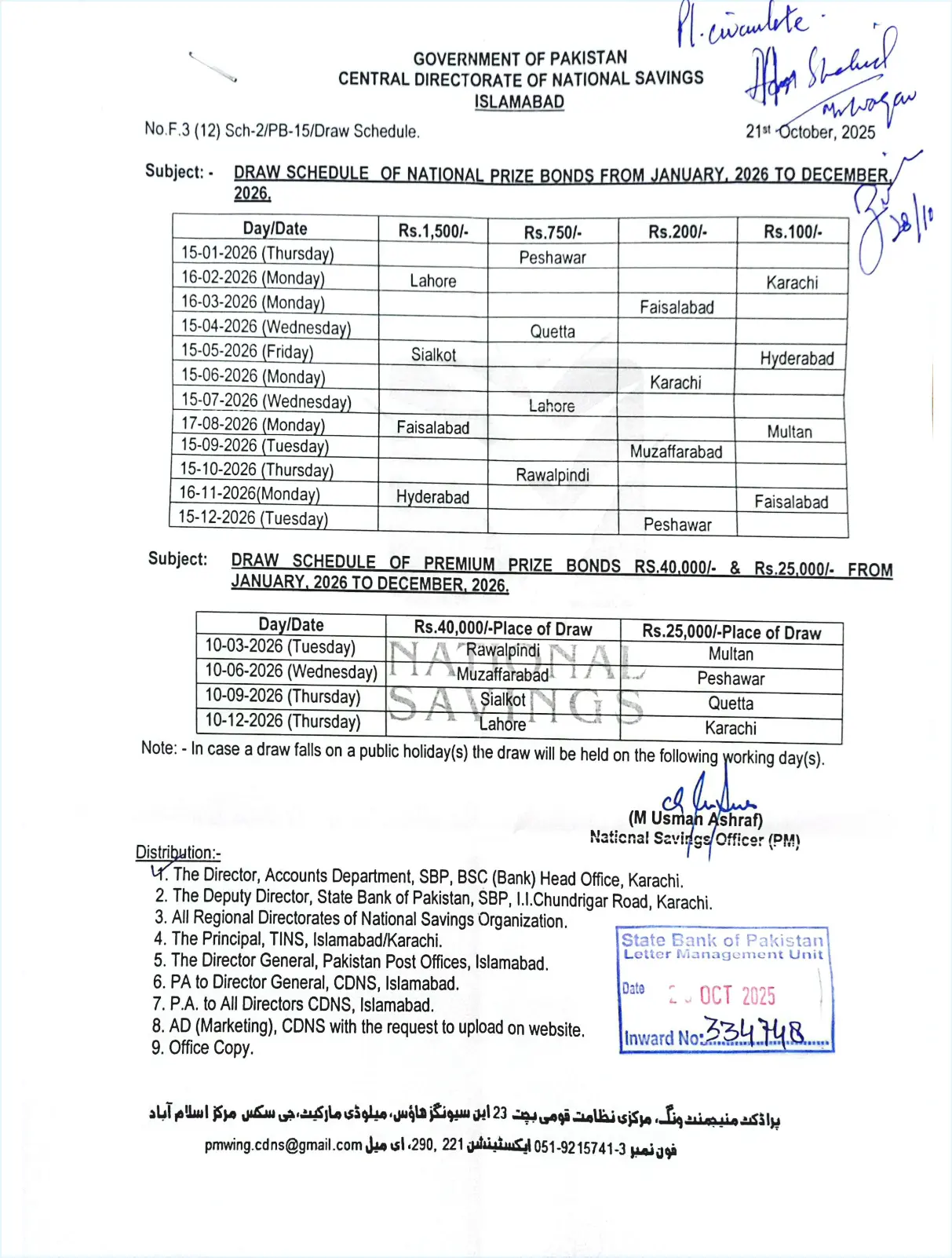 Rs 750 Prize Bond Draw Results Announced January 2026